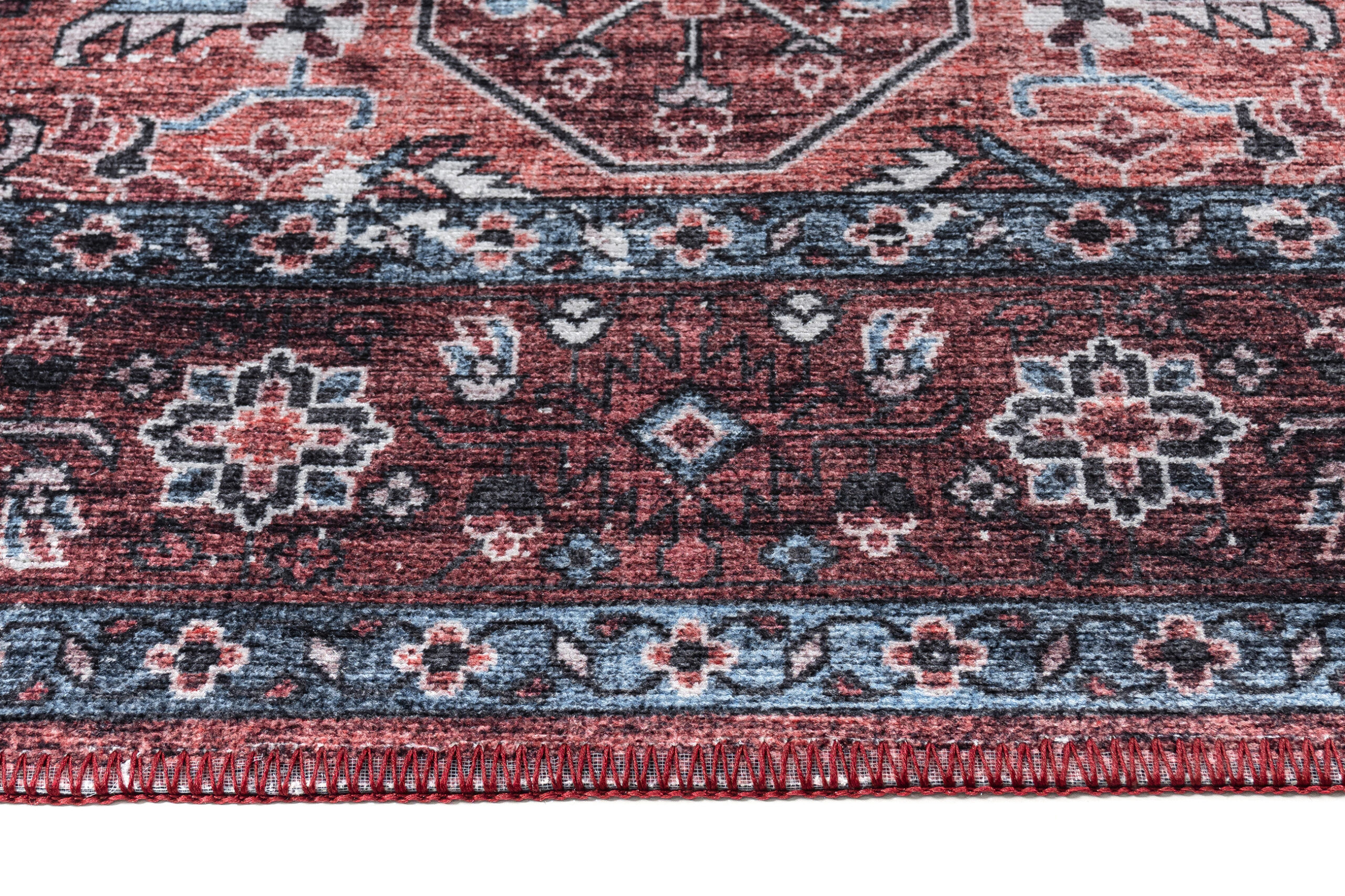 Tapis Dubai Rouge Bleu Marine Antidérapant