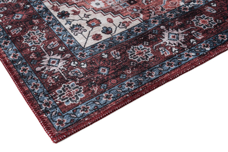 Tapis Dubai Rouge Bleu Marine Antidérapant