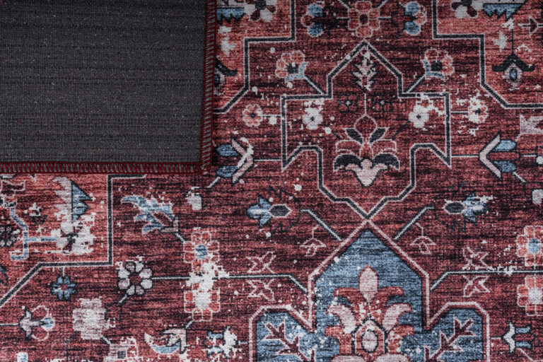 Tapis Dubai Rouge Bleu Marine Antidérapant