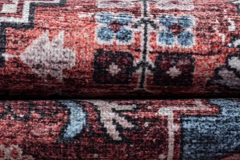 Tapis Dubai Rouge Bleu Marine Antidérapant