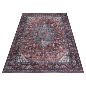 Tapis Dubai Rouge Bleu Marine Antidérapant