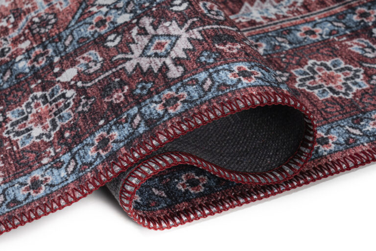 Tapis Dubai Rouge Bleu Marine Antidérapant