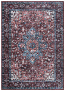 Tapis Dubai Rouge Bleu Marine Antidérapant