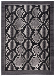 DREAM Tapis Moderne Animal Sauvage Serpent Gris Noir Fin