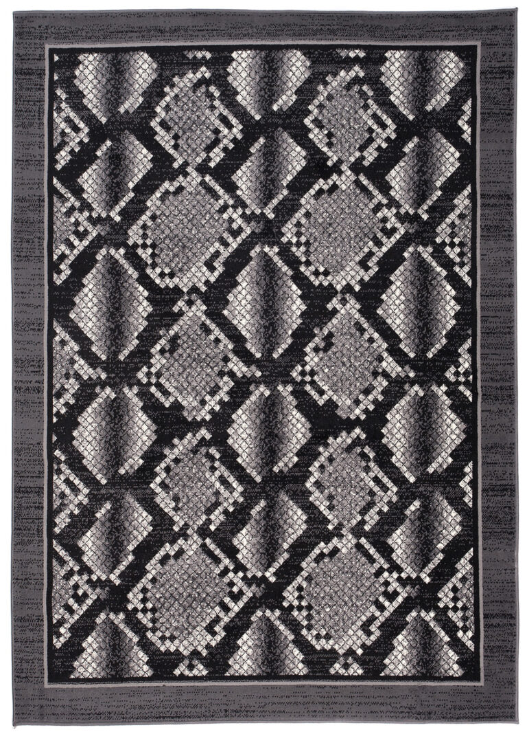 DREAM Tapis Moderne Animal Sauvage Serpent Gris Noir Fin