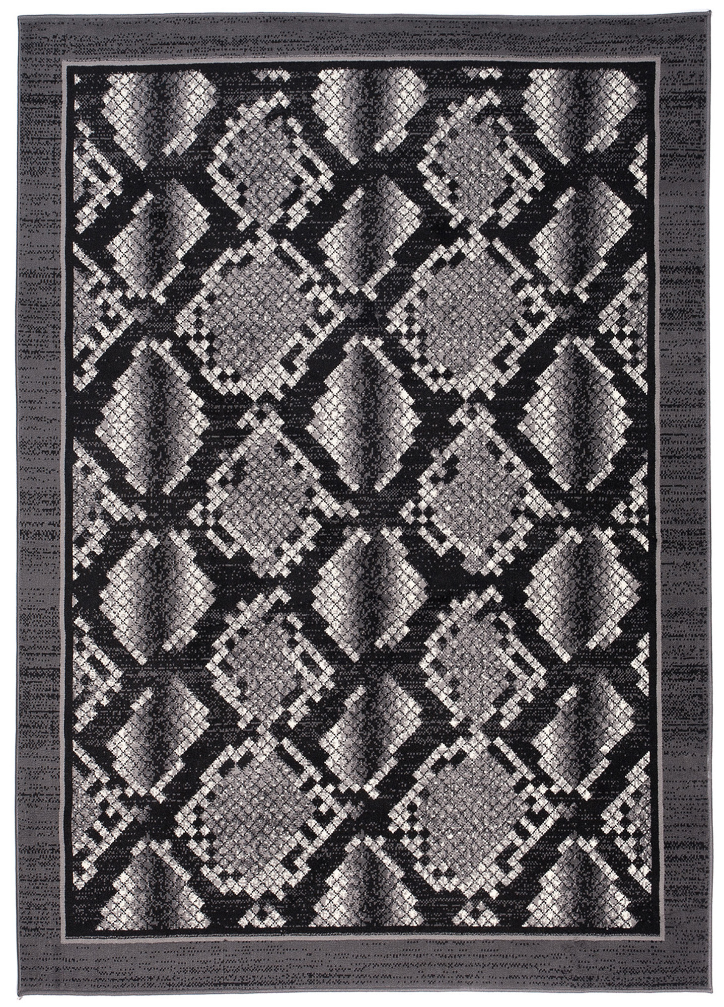 DREAM Tapis Moderne Animal Sauvage Serpent Gris Noir Fin