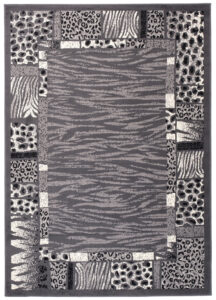 DREAM Tapis Moderne Peau Animal Sauvage Zèbre Panthère Gris Fin