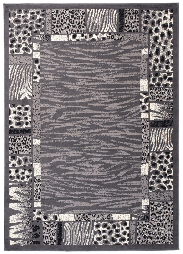 DREAM Tapis Moderne Peau Animal Sauvage Zèbre Panthère Gris Fin