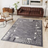 DREAM Tapis Moderne Peau Animal Sauvage Zèbre Panthère Gris Fin