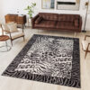 DREAM Tapis Moderne Animal Sauvage Panthère Gris Noir Crème Fin