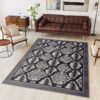 DREAM Tapis Moderne Animal Sauvage Serpent Gris Noir Fin