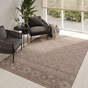 Tapis Extérieur Melissa Marron Géométrique
