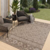 Tapis Extérieur Melissa Marron Géométrique