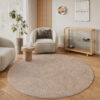 Tapis Lumi Rond Marron Antidérapant