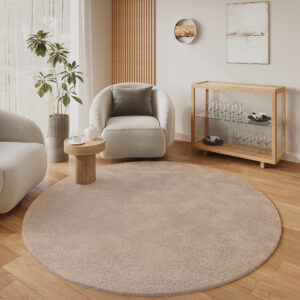 Tapis Lumi Rond Marron Antidérapant