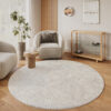 Tapis Lumi Rond Crème Antidérapant