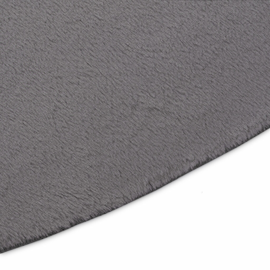 Tapis Lumi Rond Gris Foncé Antidérapant