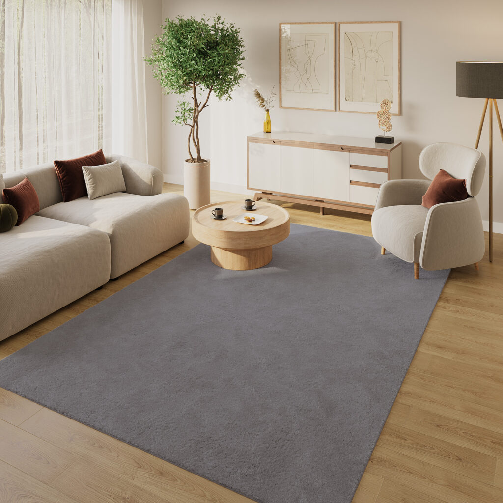 Tapis Lumi Gris Foncé Antidérapant