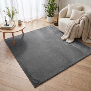Tapis Lumi Carré Gris Foncé Antidérapant