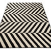DREAM Tapis Moderne Optique Rayures Noir Blanc Fin