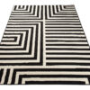 DREAM Tapis Moderne Optique Rayures Géométrique Noir Blanc Fin
