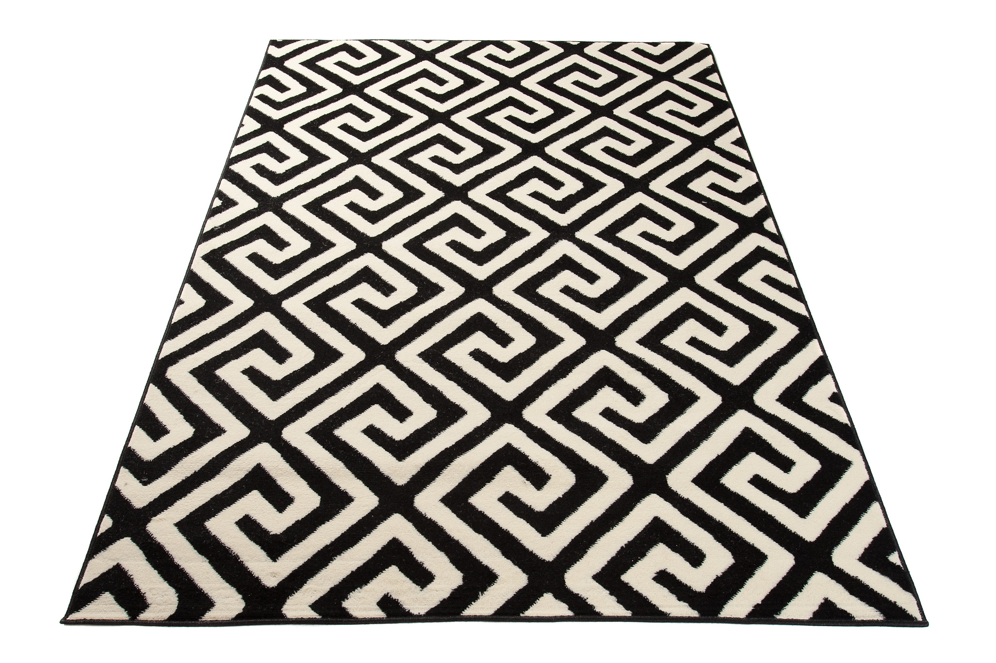 DREAM Tapis Moderne Optique Géométrique Noir Blanc Fin