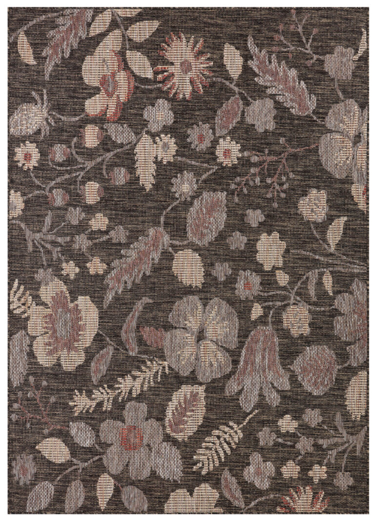 Tapis Extérieur Melissa Marron Fleurs