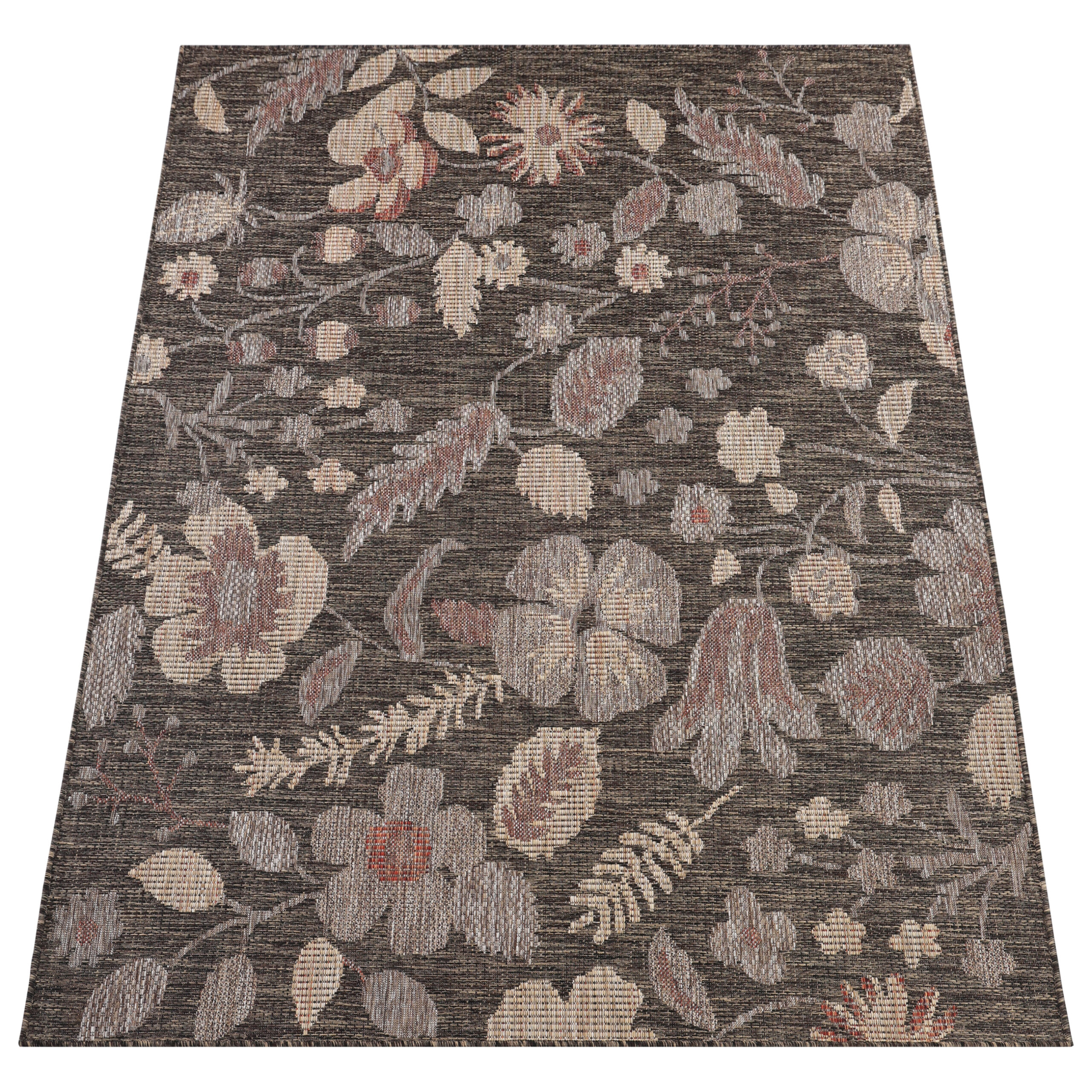 Tapis Extérieur Melissa Marron Fleurs