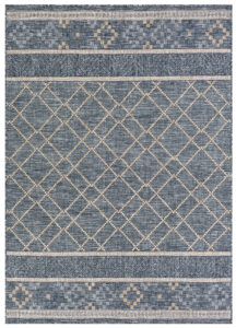 Tapis Extérieur Melissa Bleu Géométrique