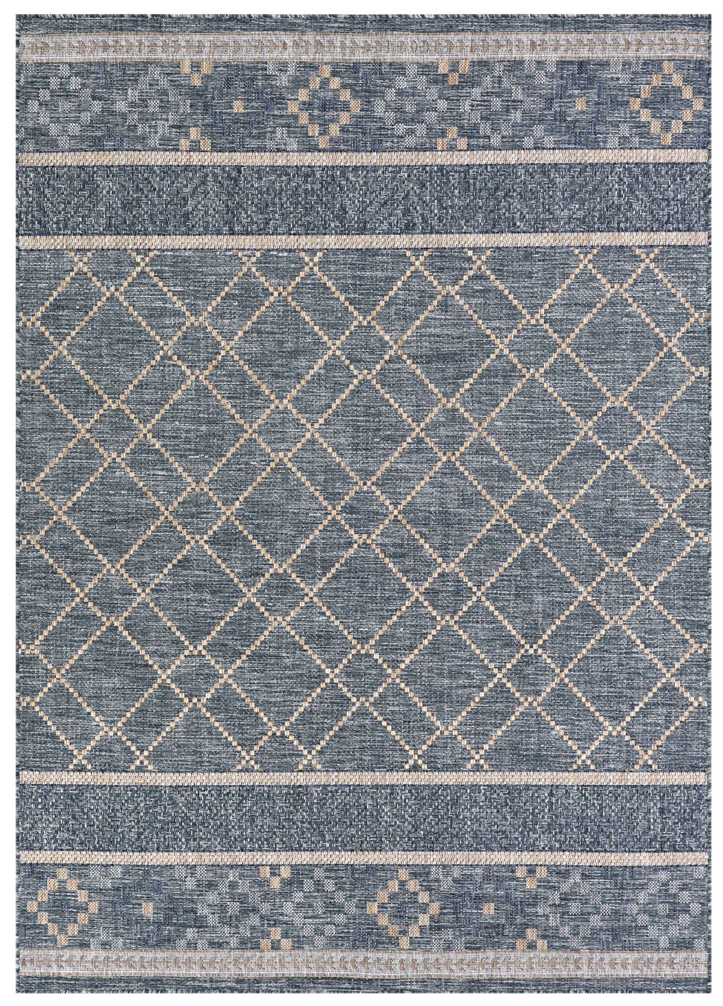 Tapis Extérieur Melissa Bleu Géométrique