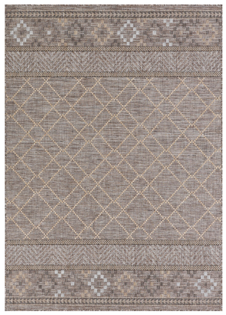Tapis Extérieur Melissa Marron Géométrique