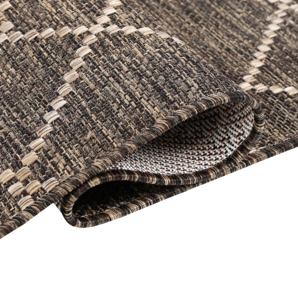 Tapis Extérieur Melissa Marron Foncé Géométrique
