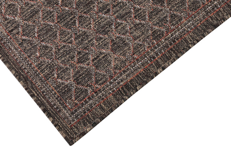 Tapis Extérieur Melissa Marron Foncé Losanges