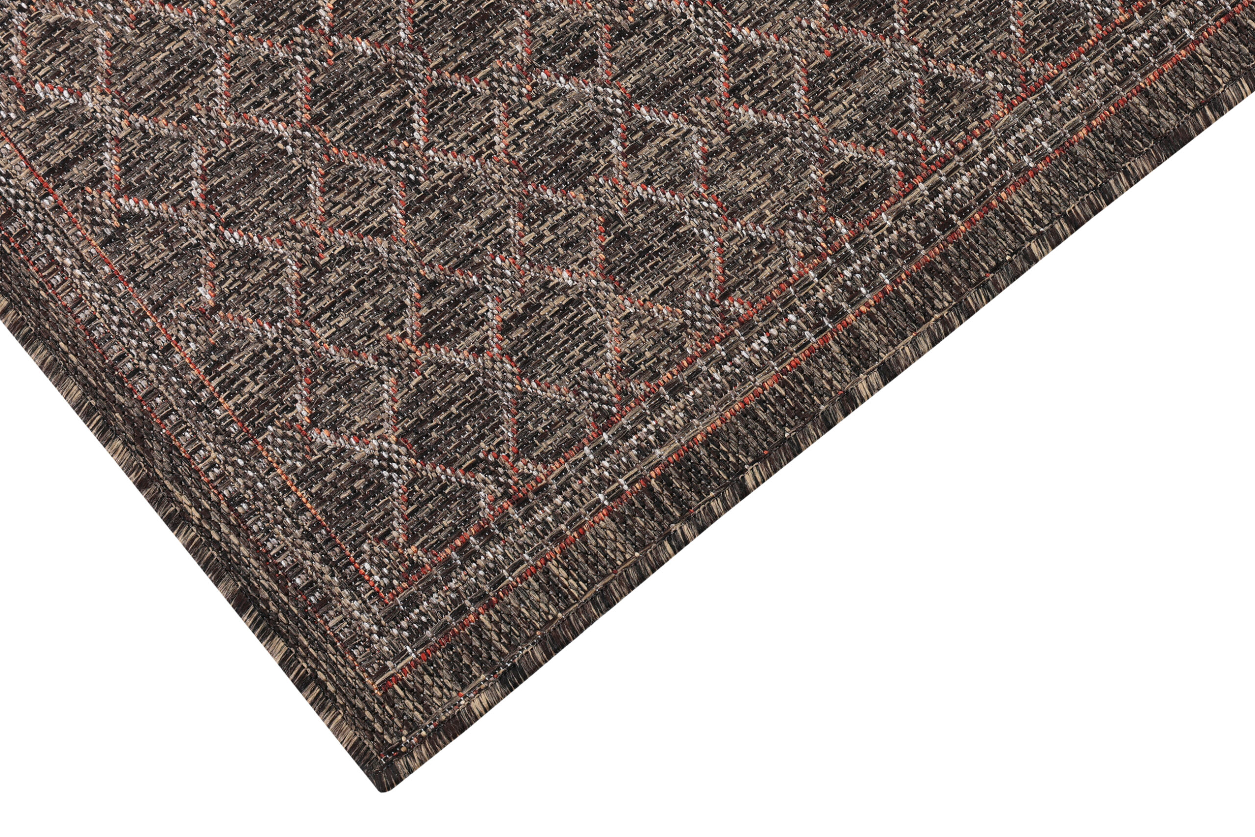 Tapis Extérieur Melissa Marron Foncé Losanges