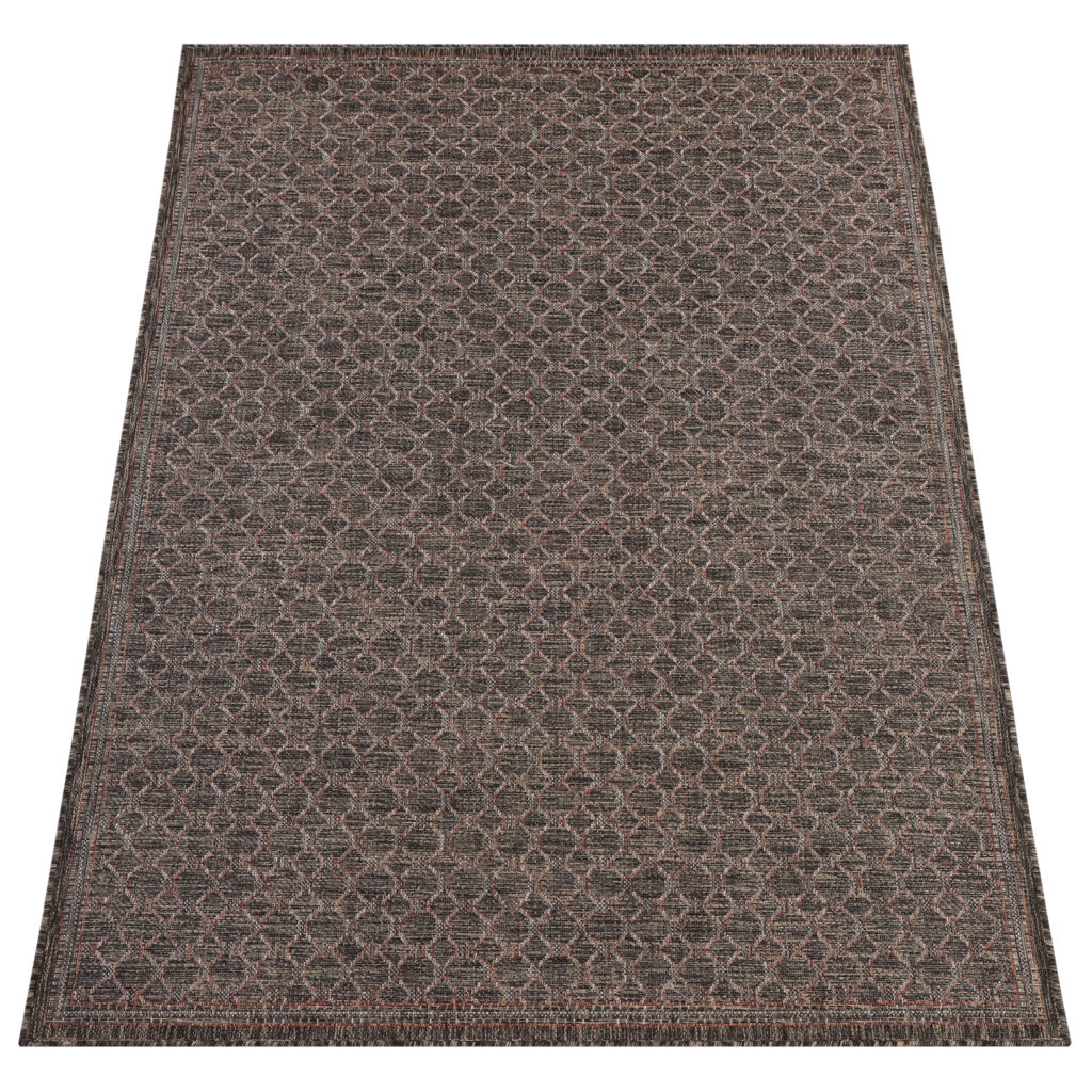 Tapis Extérieur Melissa Marron Foncé Losanges