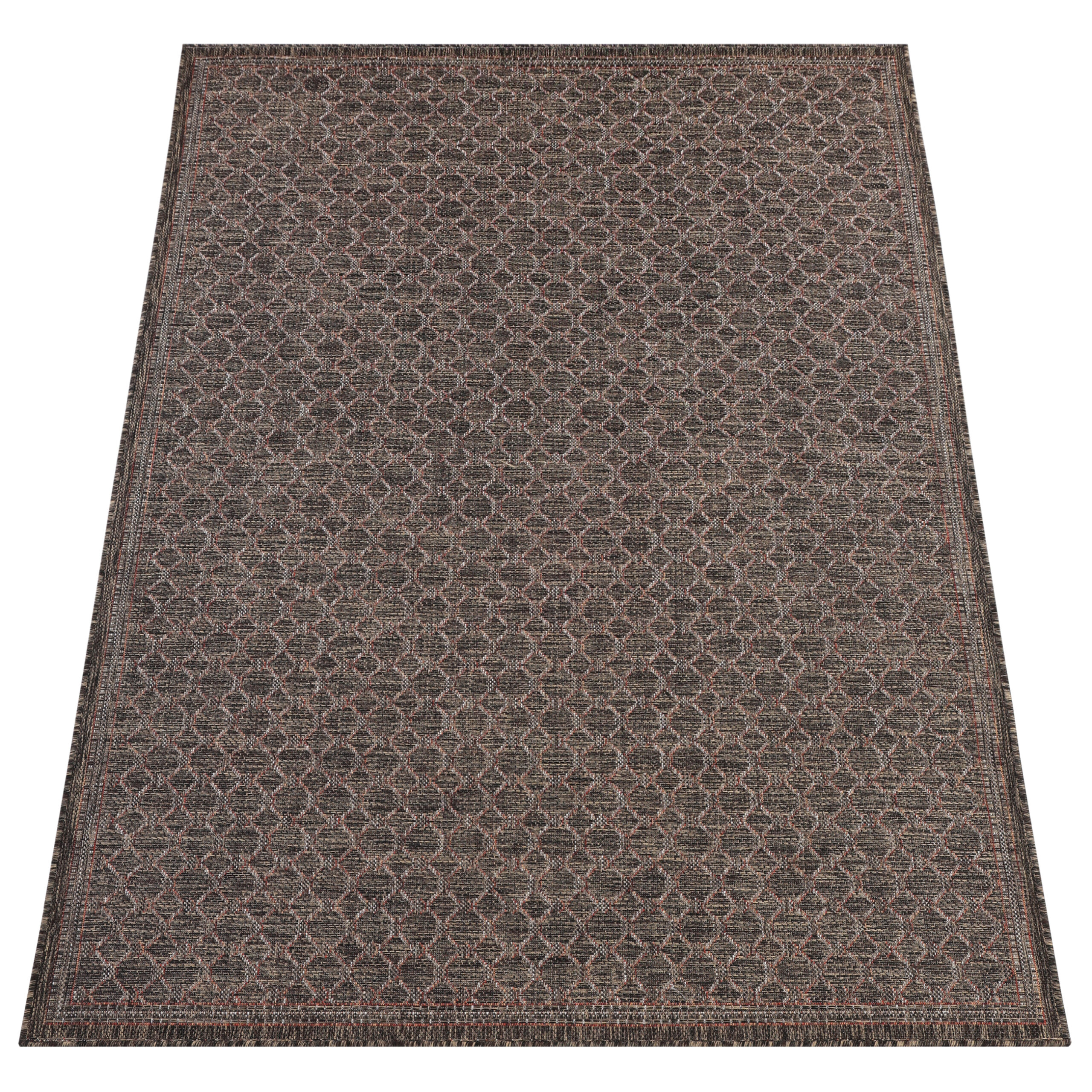 Tapis Extérieur Melissa Marron Foncé Losanges