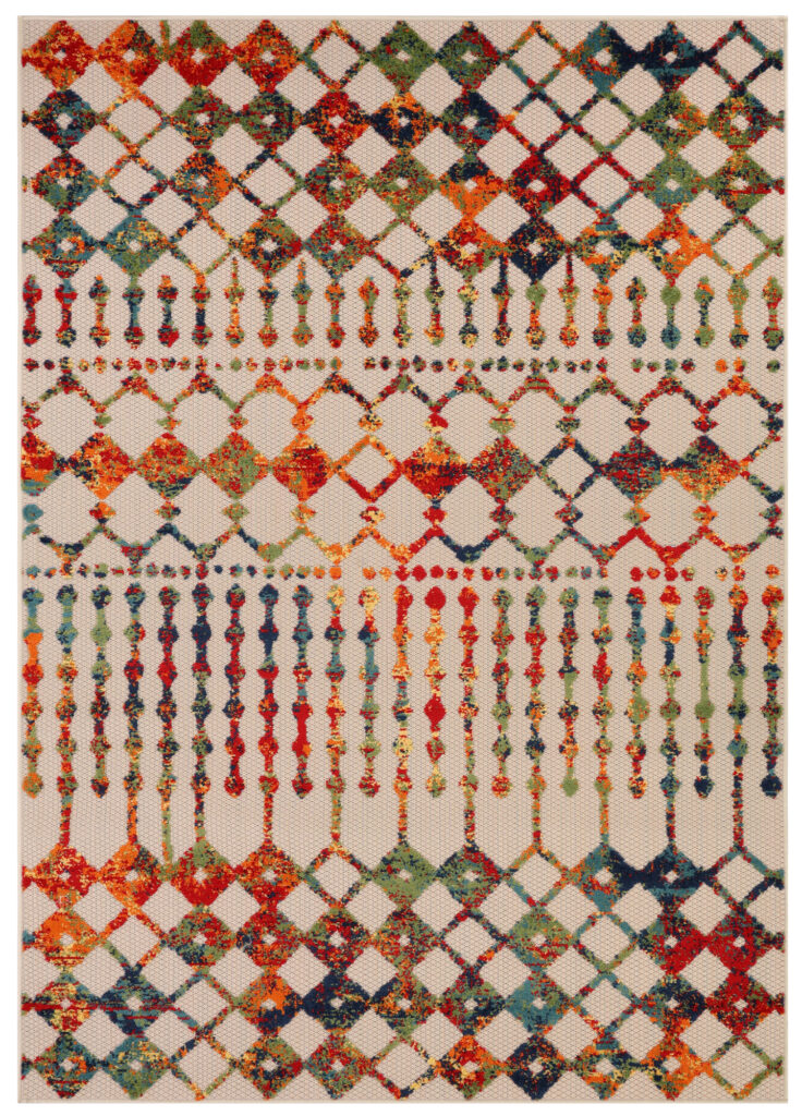 Tapis Extérieur Patio Multicolore Géométrique