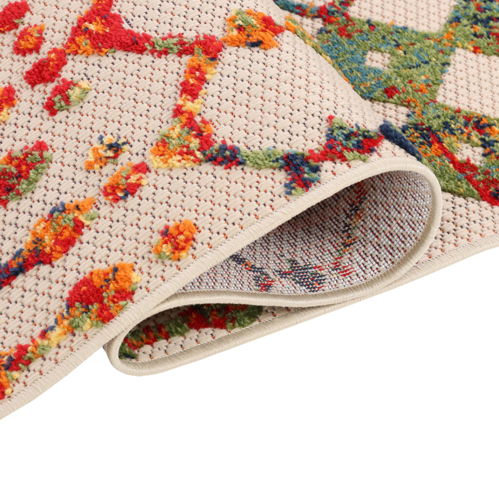 Tapis Extérieur Patio Multicolore Géométrique