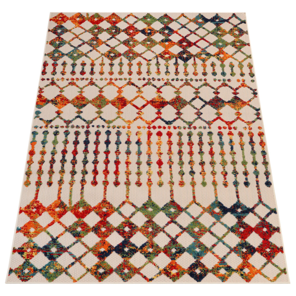 Tapis Extérieur Patio Multicolore Géométrique
