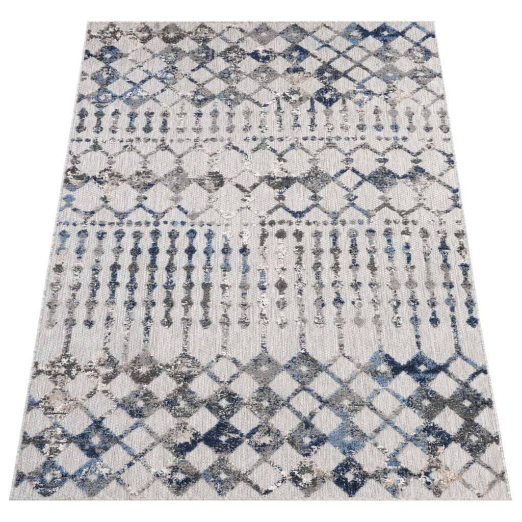 Tapis Extérieur Patio Gris Géométrique