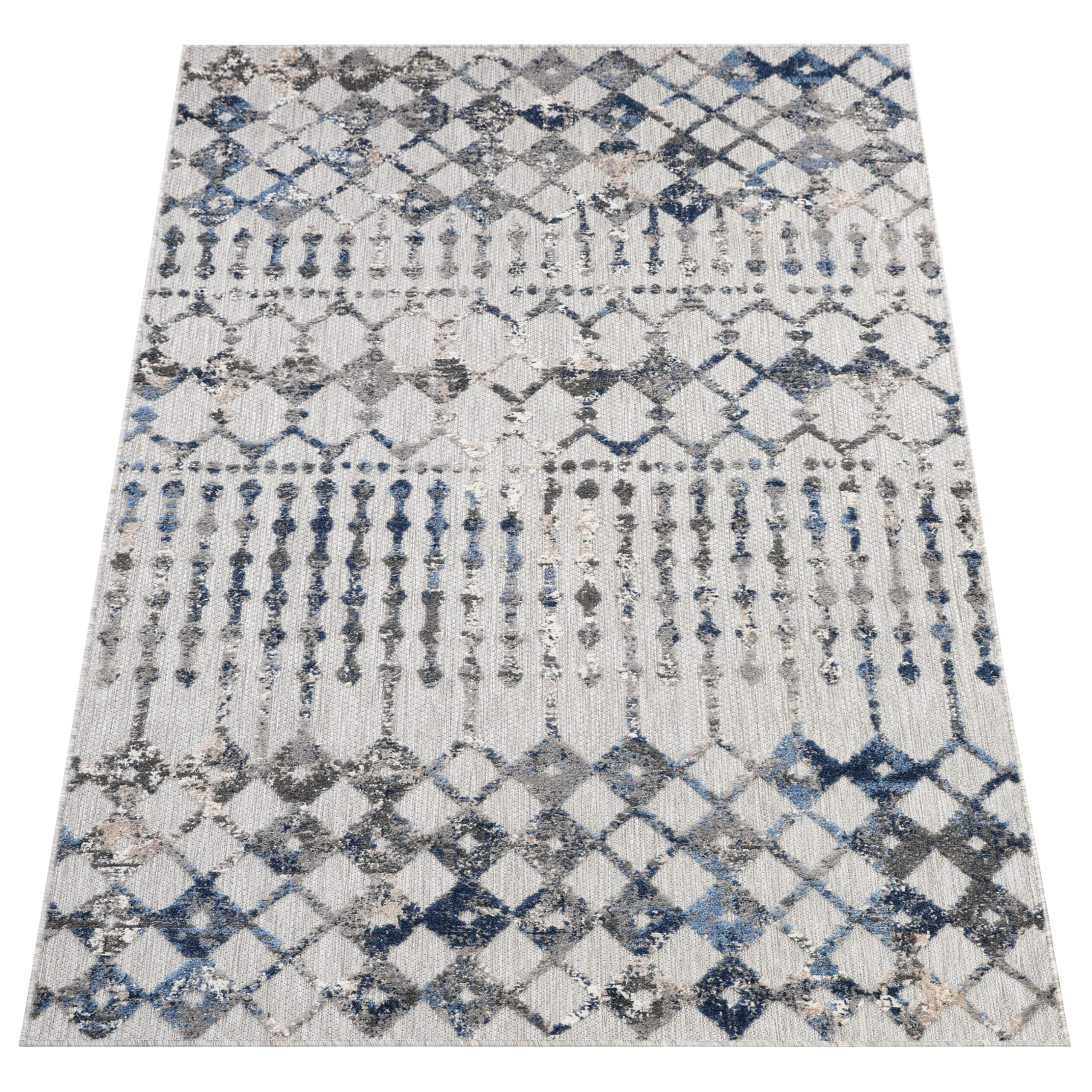 Tapis Extérieur Patio Gris Géométrique