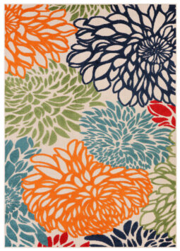 Tapis Extérieur Patio Multicolore Fleurs