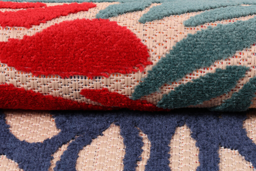 Tapis Extérieur Patio Multicolore Fleurs