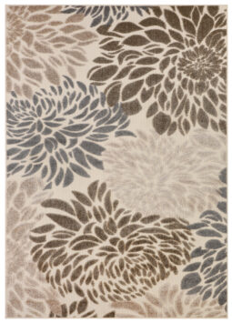 Tapis Extérieur Patio Beige Fleurs