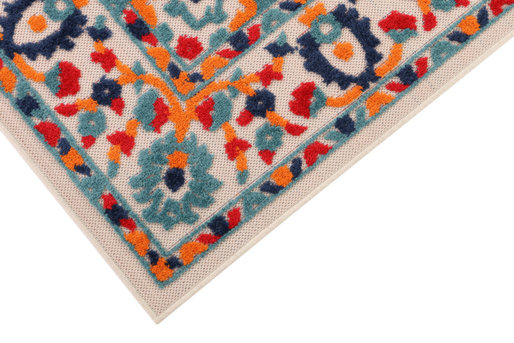Tapis Extérieur Patio Multicolore Rosace