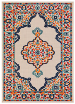 Tapis Extérieur Patio Multicolore Rosace