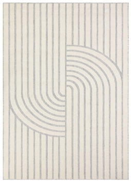 Tapis Extérieur Patio Crème Gris Lignes