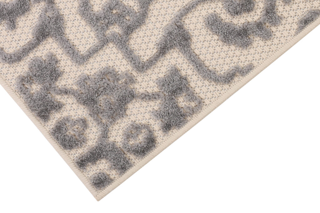 Tapis Extérieur Patio Crème Gris Ornements