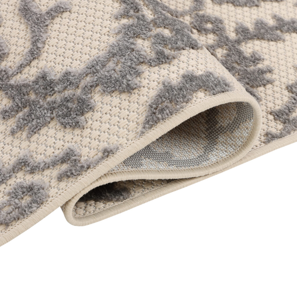 Tapis Extérieur Patio Crème Gris Ornements
