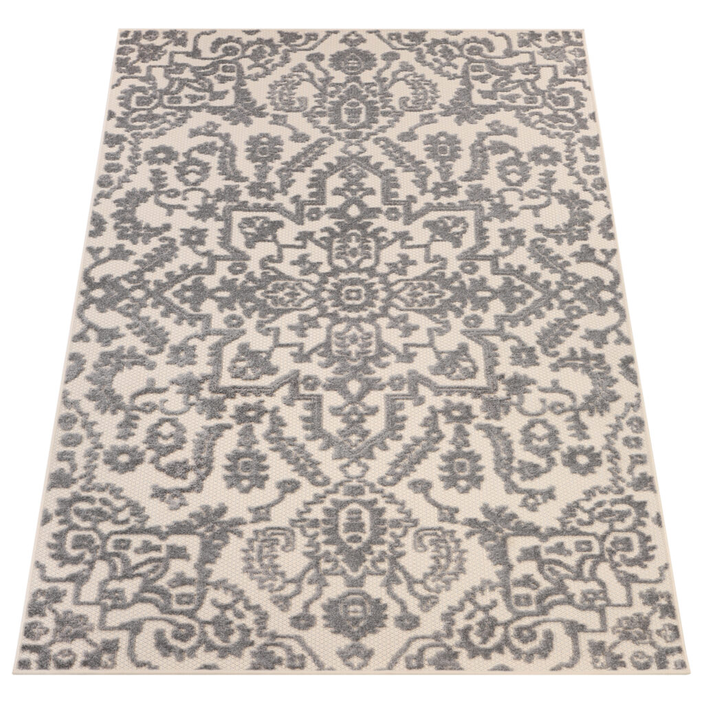 Tapis Extérieur Patio Crème Gris Ornements